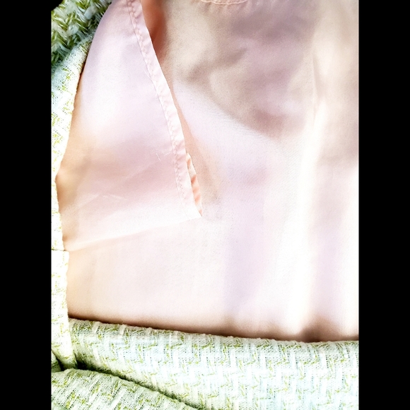 Anthropologie Ruth Yellow & Light green Wool & Silk Blend Sleeveless Gem Dress. - Picture 6 of 10